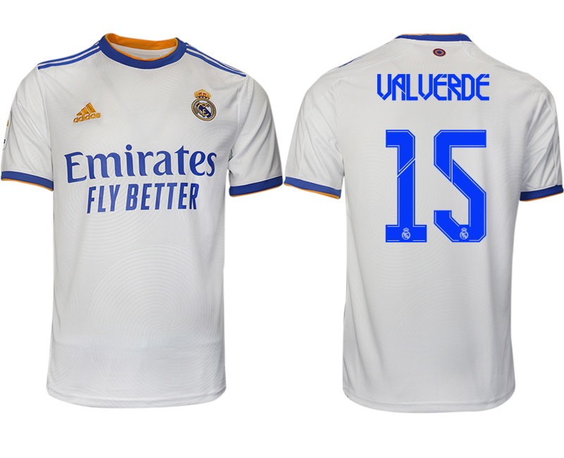 Men 2021-2022 Club Real Madrid home aaa version white #15 Soccer Jerseys->juventus jersey->Soccer Club Jersey